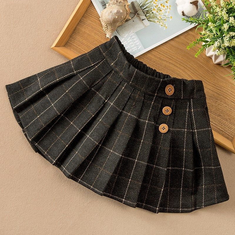 Mergaičių languoti sijonai Pavasario rudeniniai vaikams Plisuoti sijonai, apatiniai vaikams Pledai Princesės mados sijonas