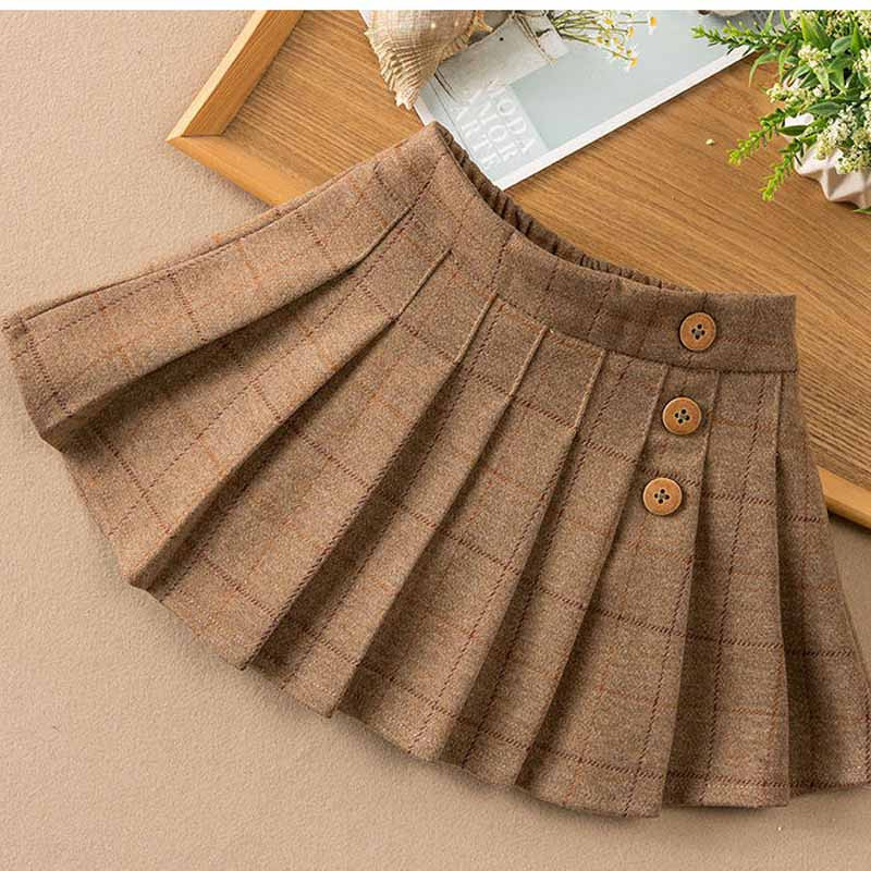 Mergaičių languoti sijonai Pavasario rudeniniai vaikams Plisuoti sijonai, apatiniai vaikams Pledai Princesės mados sijonas