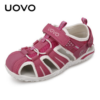 UOVO Ново пристигане 2022 Летни плажни обувки Детски сандали със затворени пръсти за малки деца Детски моден дизайнер за момичета № 24-38