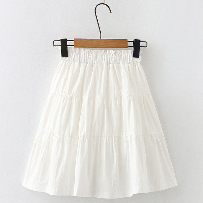 Vaikiški mergaičių vasariniai sijonai, 2022 m. Nauji, vaikiški princesių medvilniniai sijonai, balti tamsiai mėlyni paauglių mergaičių mieli kieti sijonai