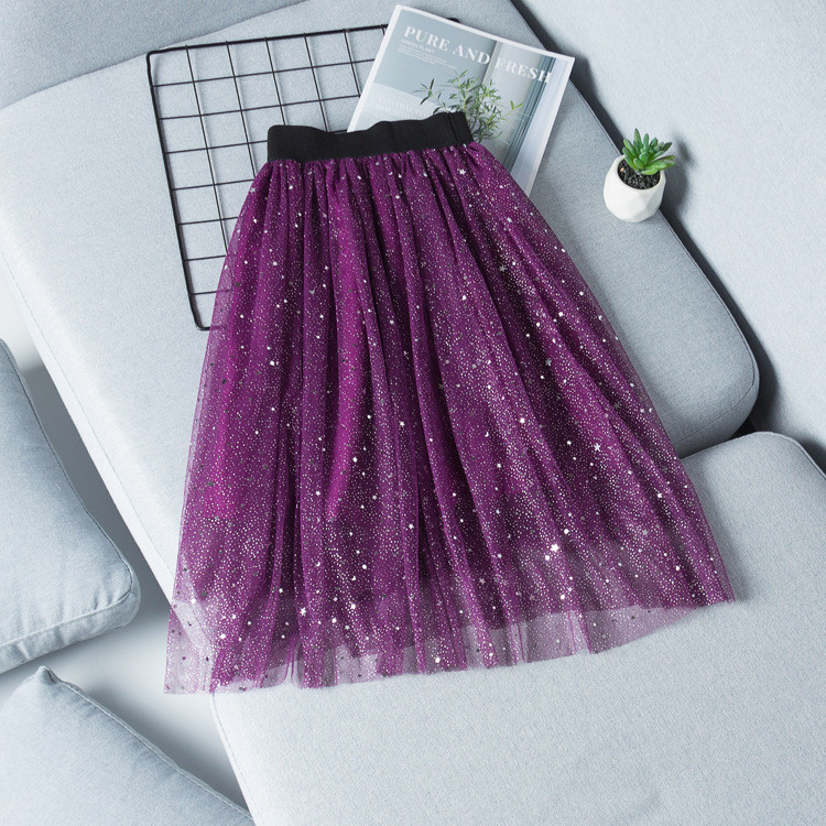 2020 m. nauji pavasariniai mergaičių sijonai 3–14 m. vaikiški sijonai blizgantys madingi tinkliniai sijonai vaikiški drabužiai