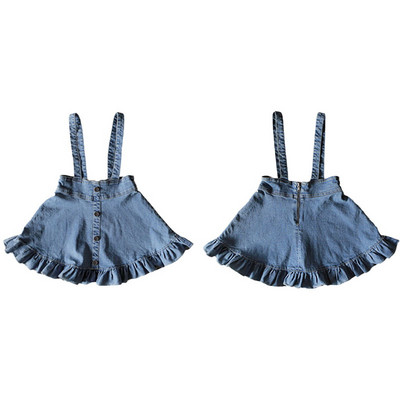 2022. Nova ljetna tinejdžerska suknja za djevojčice u korejskom stilu Tamno svijetloplava traper kombinezonska suknja A kroja Dječja odjeća 0-8 godina E807