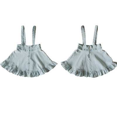 2022. Nova ljetna tinejdžerska suknja za djevojčice u korejskom stilu Tamno svijetloplava traper kombinezonska suknja A kroja Dječja odjeća 0-8 godina E807