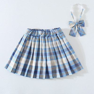 Mergaičių klostuotas sijonas Harajuku Preppy Style Plaid Sijonai Mini mielos japoniškos mokyklinės uniformos Kawaii sijonai vaikams mergaitėms Nemokamas lankelis