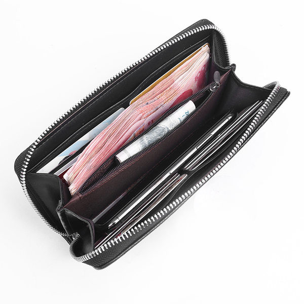 Vyriška odinė piniginė su užtrauktuku