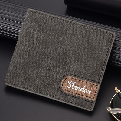 Portofel barbatesc elegant din piele ecologica cu inscriptie