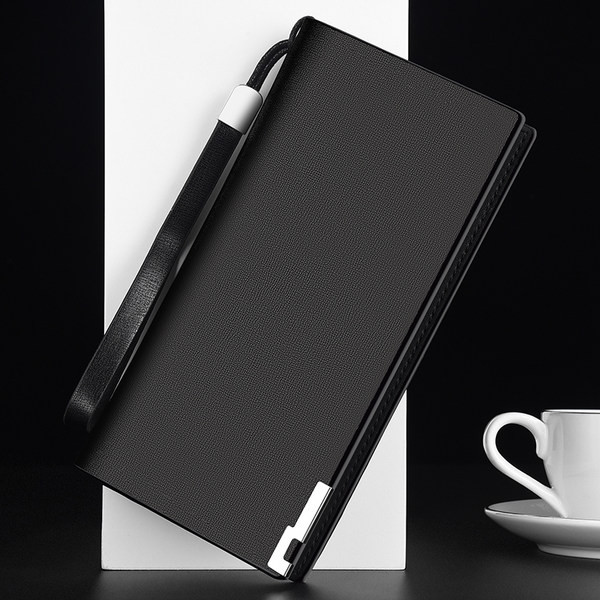 Dviejų spalvų vyriška ilga piniginė iš eko odos