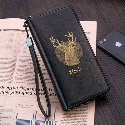 Muški casual novčanik s ručkom, printom i patentnim zatvaračem