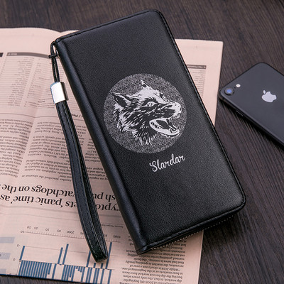 Muški casual novčanik s ručkom, printom i patentnim zatvaračem