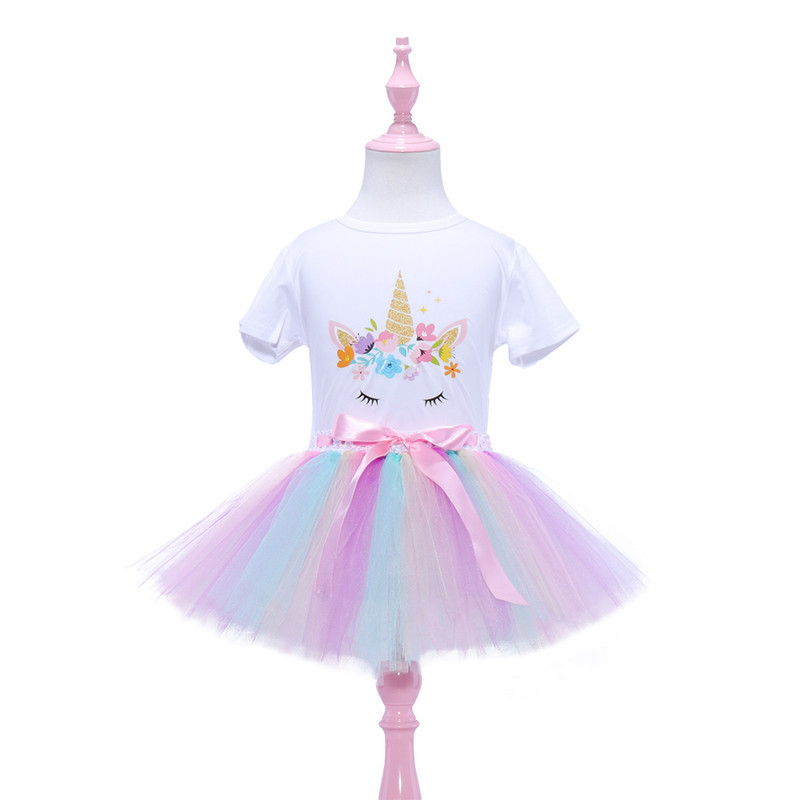 2kom jednorog tutu kostim za djevojčice Ručno izrađena suknja od tila za djevojčice Rođendanske dječje haljine za zabavu Noć vještica Božićna odjeća za bebe