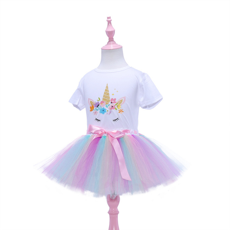 2kom jednorog tutu kostim za djevojčice Ručno izrađena suknja od tila za djevojčice Rođendanske dječje haljine za zabavu Noć vještica Božićna odjeća za bebe