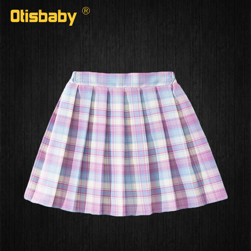 Fusta scurtă plisată în carouri de toamnă pentru copii Haine de școală pentru fete Mini-fuste cu talie înaltă Uniforme pentru copii 5 -14 ani