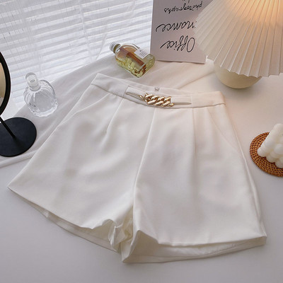 2022 m. nauji laisvalaikio patogūs elegantiški laukiniai šortai su diržu Moteriški vilnoniai šortai Rudens žiemos ploni, platūs A formos šortai