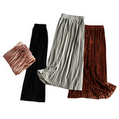 aksominis ilgas sijonas 2-10 metu mergaitems paprasti klostuoti vaikiski sijonai 2021 nauji pavasario ruduo ziema drabuziai vaikams