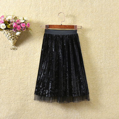 aksominis ilgas sijonas 2-10 metu mergaitems paprasti klostuoti vaikiski sijonai 2021 nauji pavasario ruduo ziema drabuziai vaikams