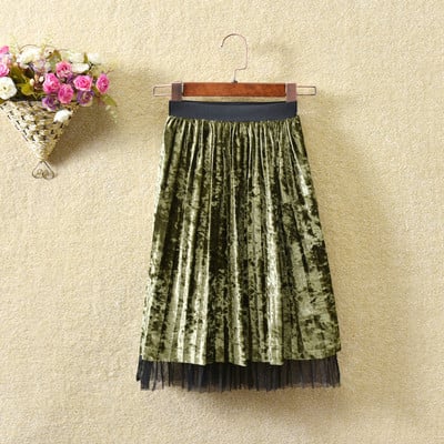 aksominis ilgas sijonas 2-10 metu mergaitems paprasti klostuoti vaikiski sijonai 2021 nauji pavasario ruduo ziema drabuziai vaikams