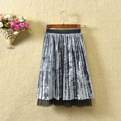 aksominis ilgas sijonas 2-10 metu mergaitems paprasti klostuoti vaikiski sijonai 2021 nauji pavasario ruduo ziema drabuziai vaikams