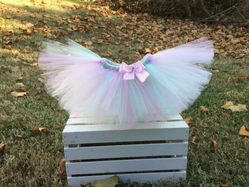 Πολύχρωμες Φούστες για κορίτσια Tutu Baby Tulle Ballet Pettiskirts Tutus με ροζ κορδέλα Φιόγκος Παιδική στολή πάρτι γενεθλίων Φούστες πανί