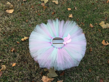 Πολύχρωμες Φούστες για κορίτσια Tutu Baby Tulle Ballet Pettiskirts Tutus με ροζ κορδέλα Φιόγκος Παιδική στολή πάρτι γενεθλίων Φούστες πανί