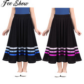 Gyerek lányok balett szoknyák Sifon magas derekú, hosszú maxi kör szoknya Gyermek lány balett karakter szalag stílusú szoknya