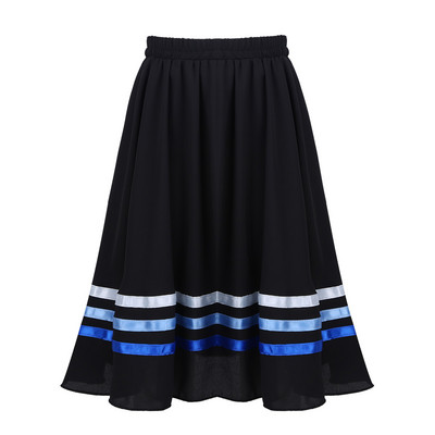 Gyerek lányok balett szoknyák Sifon magas derekú, hosszú maxi kör szoknya Gyermek lány balett karakter szalag stílusú szoknya