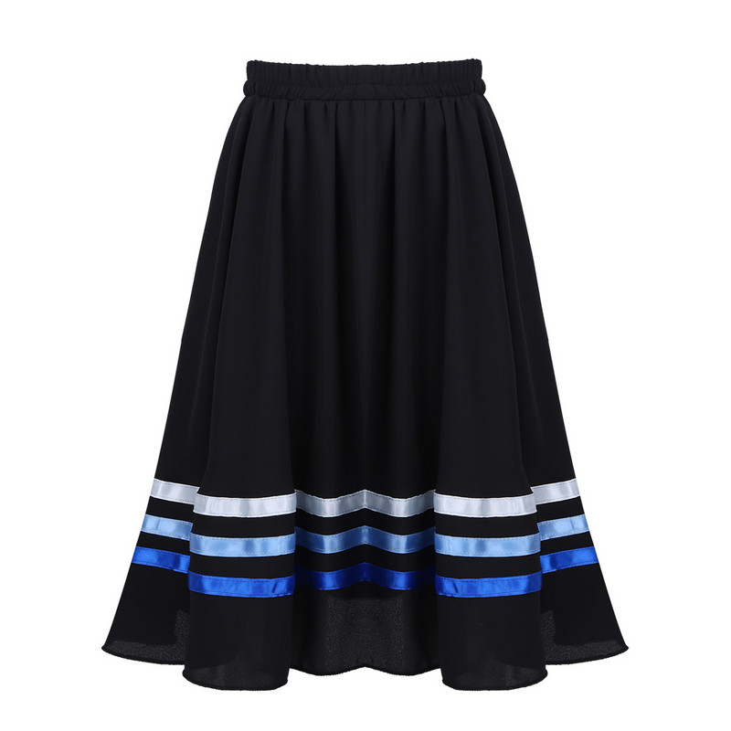 Gyerek lányok balett szoknyák Sifon magas derekú, hosszú maxi kör szoknya Gyermek lány balett karakter szalag stílusú szoknya