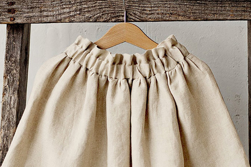 Lányok vászon hajtogatott szoknya 2022. őszi új baba szoknya rugalmas derekú pamut és lenvászon A vonalú rövid szoknya TZ46