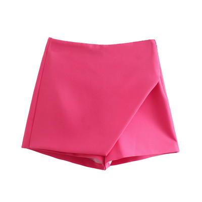 ZEVITY Nauji Moteriški Madingi Saldainiai Spalva Asimetriški šortai Sijonai Moteriški Užtrauktuku Užsegamos Kišenės Karšti šortai Prašmatnūs Pantalone Cortos P532