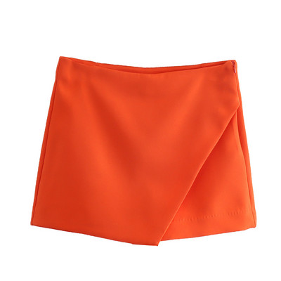ZEVITY Nauji Moteriški Madingi Saldainiai Spalva Asimetriški šortai Sijonai Moteriški Užtrauktuku Užsegamos Kišenės Karšti šortai Prašmatnūs Pantalone Cortos P532