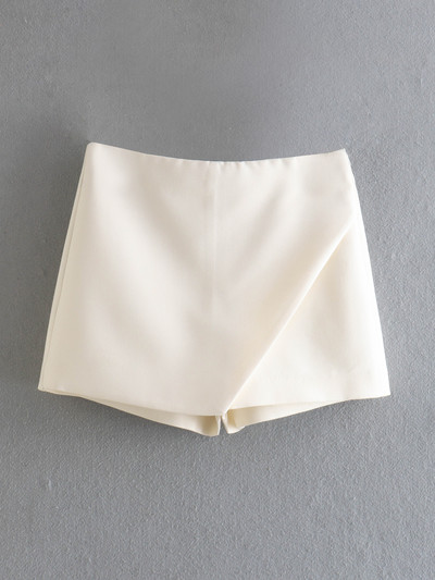ZEVITY Nauji Moteriški Madingi Saldainiai Spalva Asimetriški šortai Sijonai Moteriški Užtrauktuku Užsegamos Kišenės Karšti šortai Prašmatnūs Pantalone Cortos P532