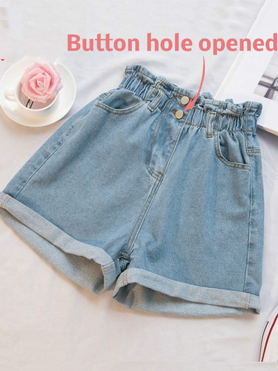 Ljetne crne ženske traper kratke hlače velikih veličina velike veličine 5XL, bijele kratke hlače visokog struka s volanima, ženske traperice s elastičnim strukom