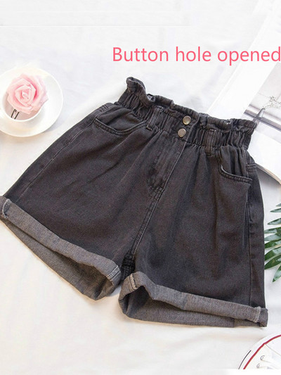 Ljetne crne ženske traper kratke hlače velikih veličina velike veličine 5XL, bijele kratke hlače visokog struka s volanima, ženske traperice s elastičnim strukom