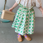 Tüdrukute puuvillased armsad lillelised seelikud 1-6 aastastele lastele sobivad vabad seelikud