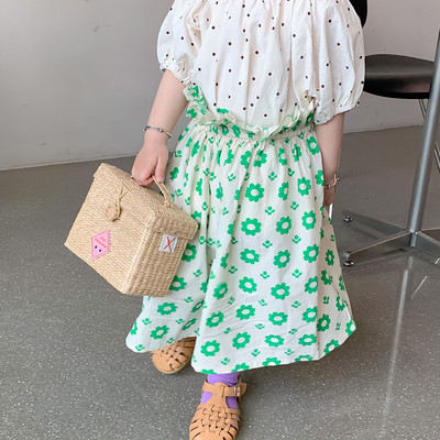 Tüdrukute puuvillased armsad lillelised seelikud 1-6 aastastele lastele sobivad vabad seelikud