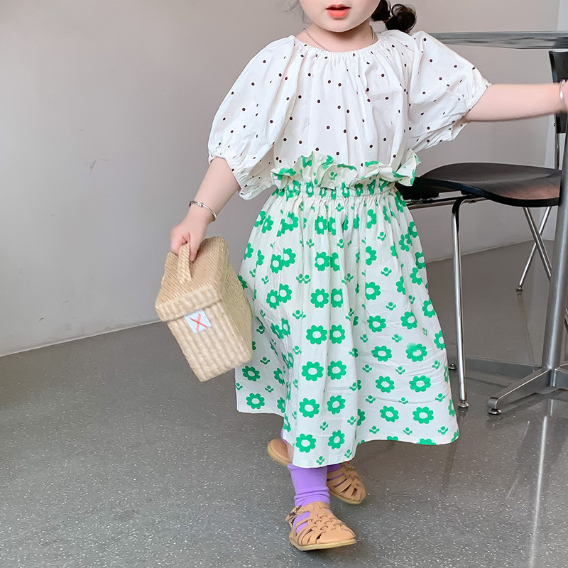 Tüdrukute puuvillased armsad lillelised seelikud 1-6 aastastele lastele sobivad vabad seelikud