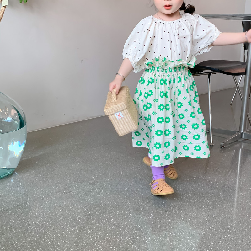 Tüdrukute puuvillased armsad lillelised seelikud 1-6 aastastele lastele sobivad vabad seelikud