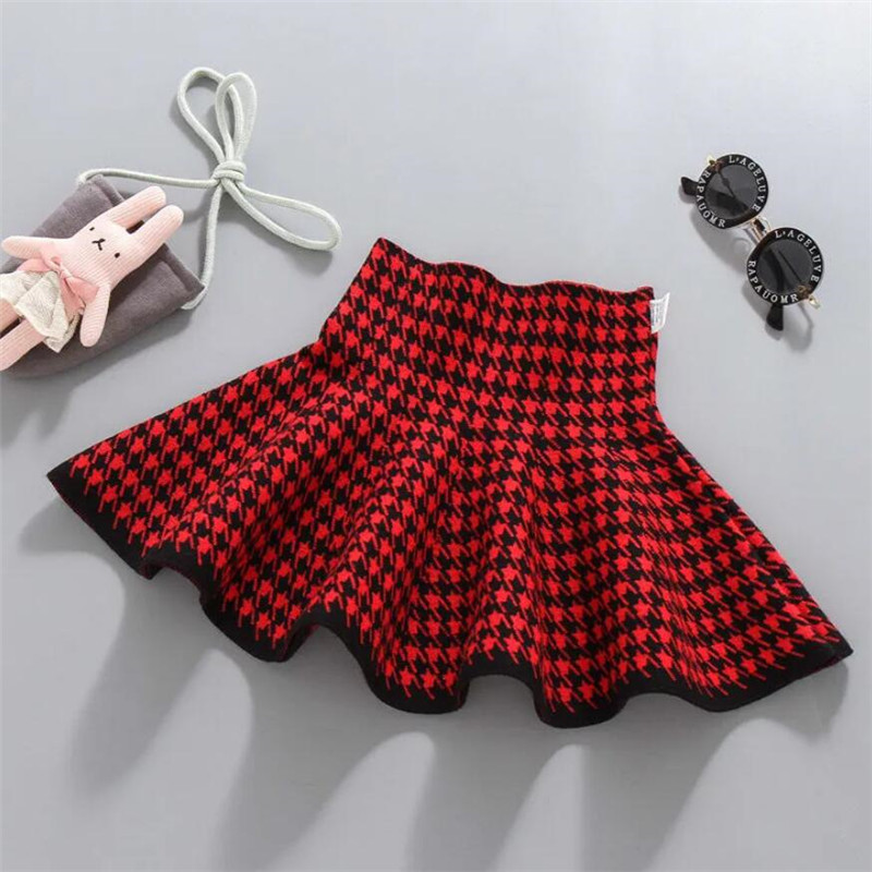 Rudens žiemos kūdikių mergaičių mini trumpas sijonas vaikams mergaitėms elastingumas aukštu juosmeniu megzti klostuoti sijonai vaikiški drabužiai
