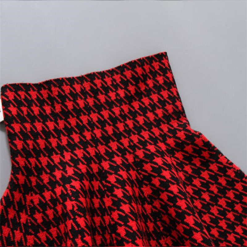 Rudens žiemos kūdikių mergaičių mini trumpas sijonas vaikams mergaitėms elastingumas aukštu juosmeniu megzti klostuoti sijonai vaikiški drabužiai