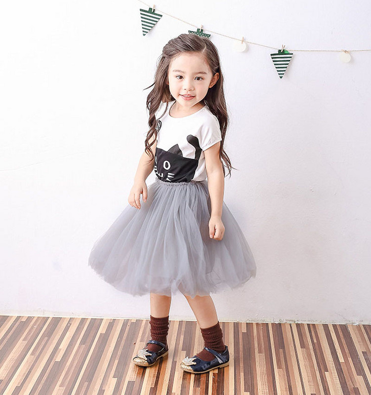 Baby Girls TuTu hosszú szoknyák Bolyhos gyerek báli ruha tömör kis szoknya Színes Tutu szoknya Tipegő lány hercegnő táncos parti szoknya