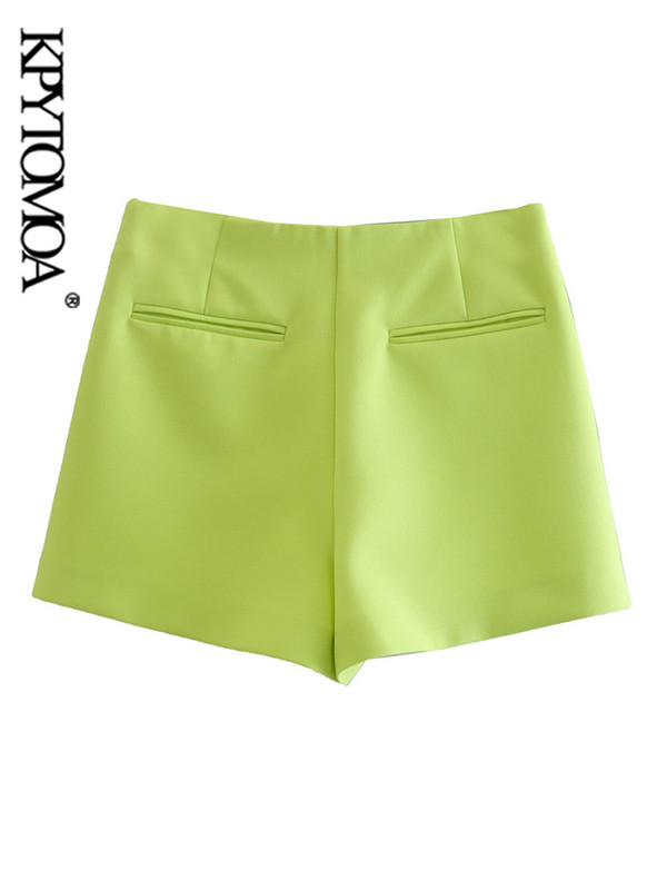 KPYTOMOA Ženske modne asimetrične kratke suknje Vintage Ženske kratke hlače s patentnim zatvaračem sa strane visokog struka Mujer