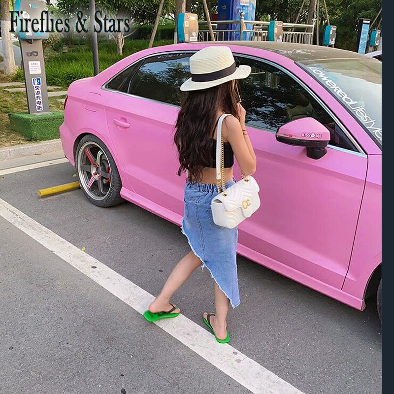 tavaszi nyár lányok farmer szoknya baba csípő szoknya gyerekek divatszoknya gyermek alsó utcai ruha szabálytalan oldalvágás 4-11 éves korig