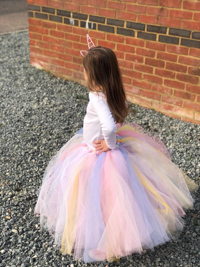 Fete Pastel Fuste lungi Tutu Copii Dance Handmade Tulle Pettiskirts Fuste pentru copii Aniversare petrecere de Crăciun Costum Fuste