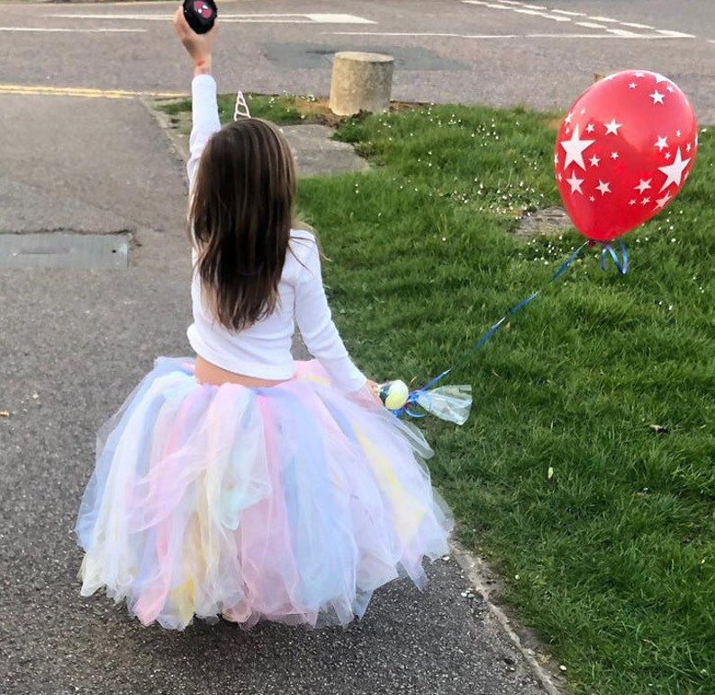 Lányok pasztell hosszú szoknyák gyerekeknek kézzel készített táncos tüll kisszoknyák alsószoknyák gyermek születésnapi karácsonyi parti jelmez szoknyák