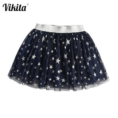 VIKITA Kids Star Glitter Dance Tutu szoknya lány flitteres 3 rétegű tüll tipegők Pettiszoknya gyerekeknek sifon szoknya 3-8 éves korig