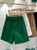 Moteriški vasariniai šortai Naujo elastinio juosmens dizaino penkių taškų kelnės Sportinės laisvalaikio šortai aukštu liemeniu 100 % medvilnė, studentiška