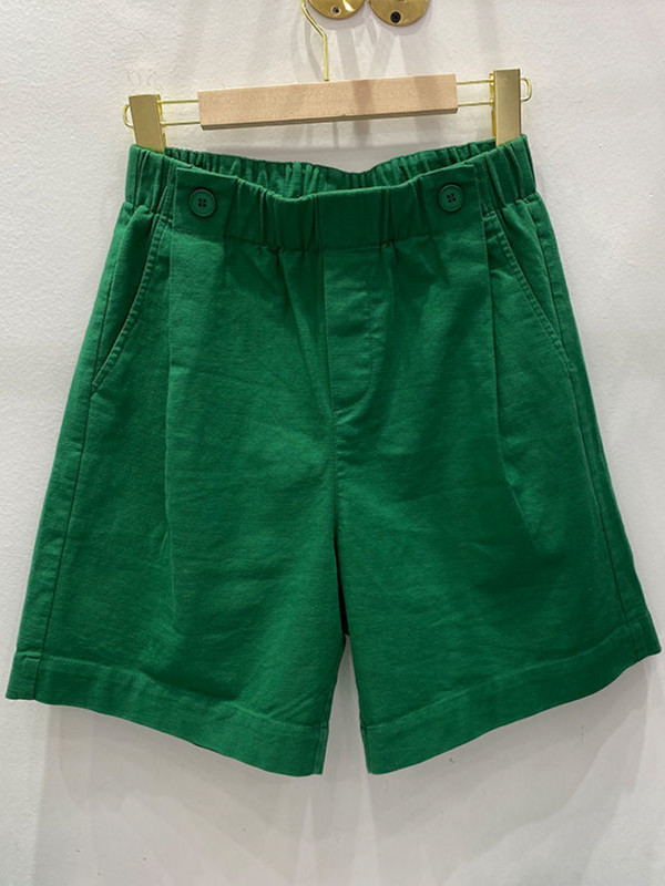 Moteriški vasariniai šortai Naujo elastinio juosmens dizaino penkių taškų kelnės Sportinės laisvalaikio šortai aukštu liemeniu 100 % medvilnė, studentiška