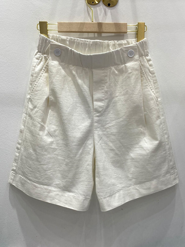 Moteriški vasariniai šortai Naujo elastinio juosmens dizaino penkių taškų kelnės Sportinės laisvalaikio šortai aukštu liemeniu 100 % medvilnė, studentiška