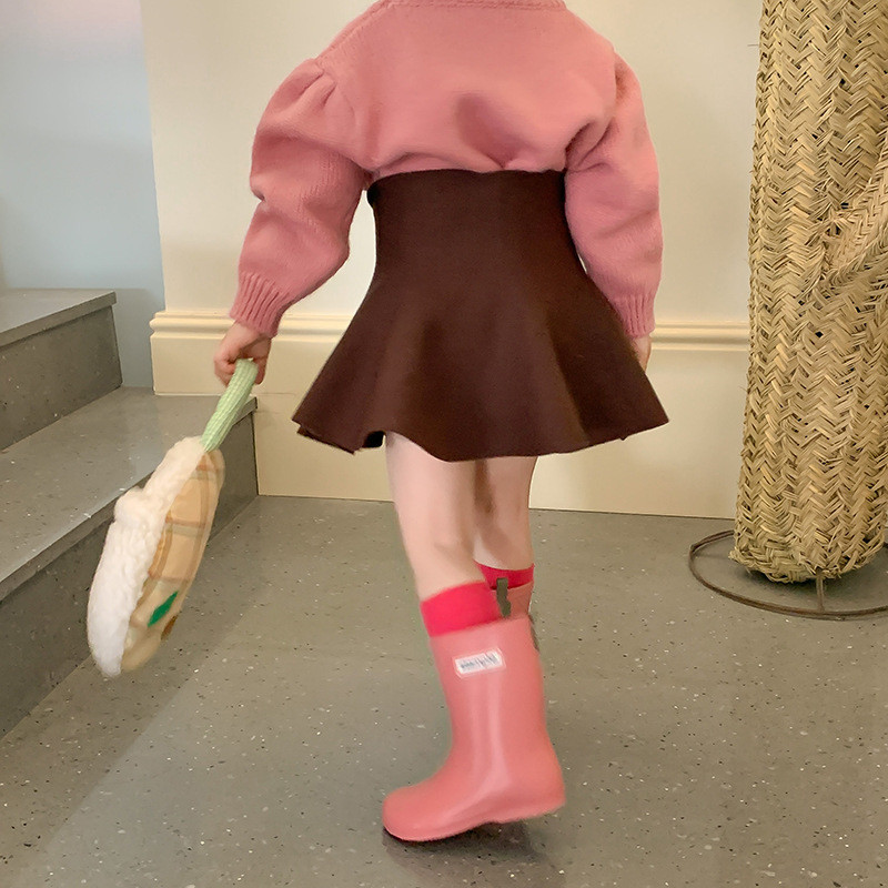 Sügistalv tüdrukute kootud Villased seelikud 1-6a Lastele Täisseeliku kudum