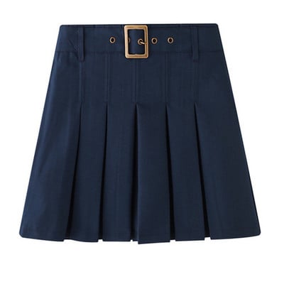 Tüdrukutele, lastele vormiriietus tõukerattaseelikud kevadsuvi tagasi kooli Lühike seelik õpilastele, khakivärvi tumesinine plisseeritud seelik.