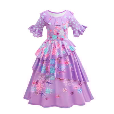 Disney hercegnő ruha 2022 lány Mirabel Isabela Elsa Anna jelmez gyerek születésnapi parti ruhák Halloween Cosplay Encanto Frozen1/2